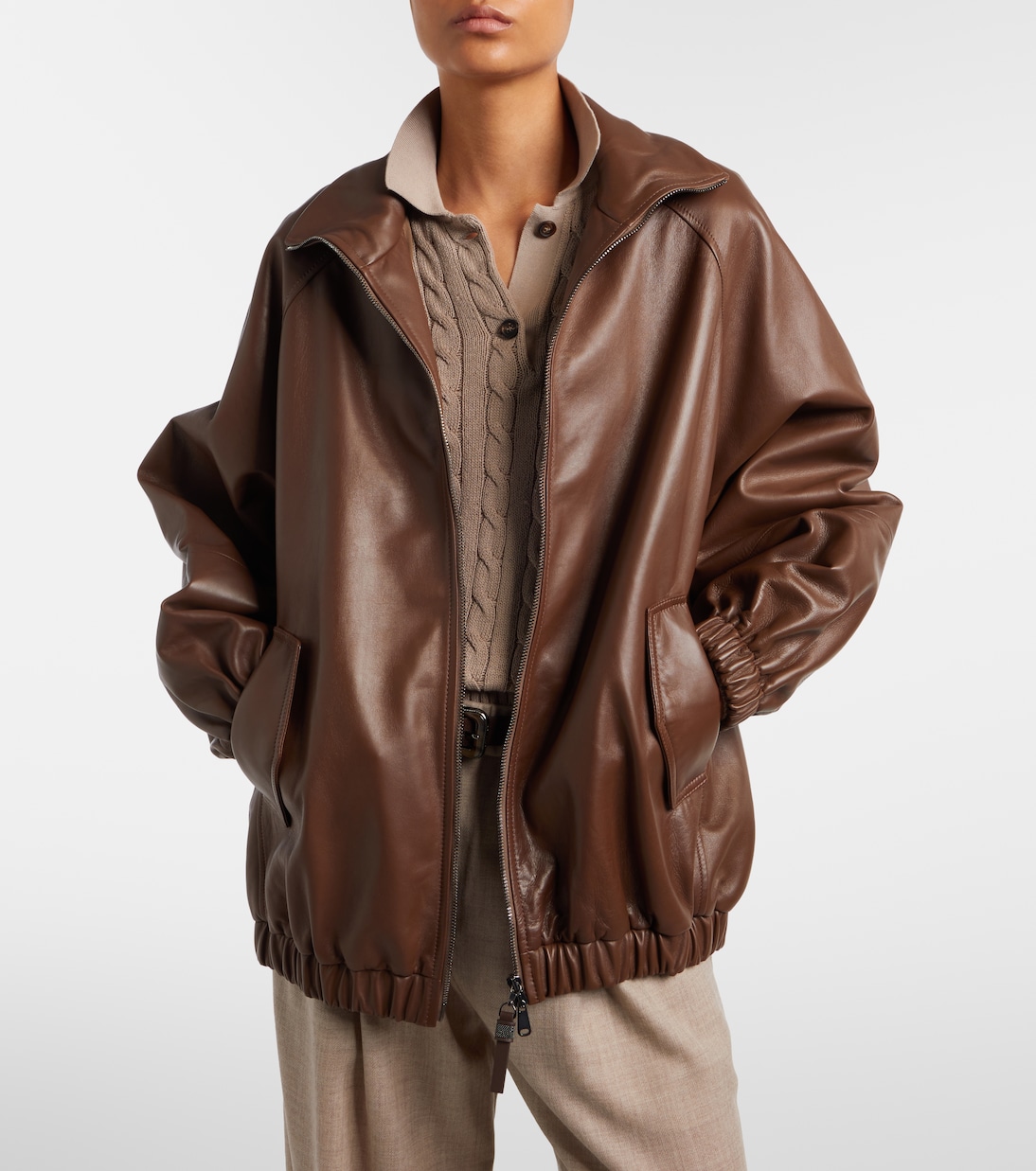 Monili leather jacket | Brunello Cucinelli