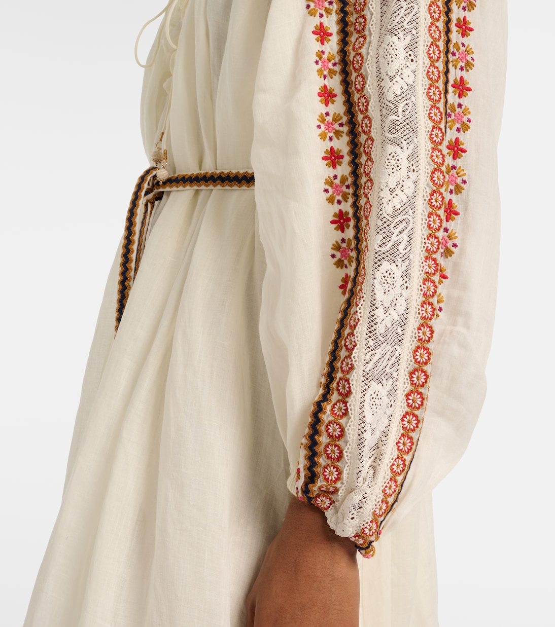 Aster刺绣苎麻纤维加长连衣裙 | Zimmermann