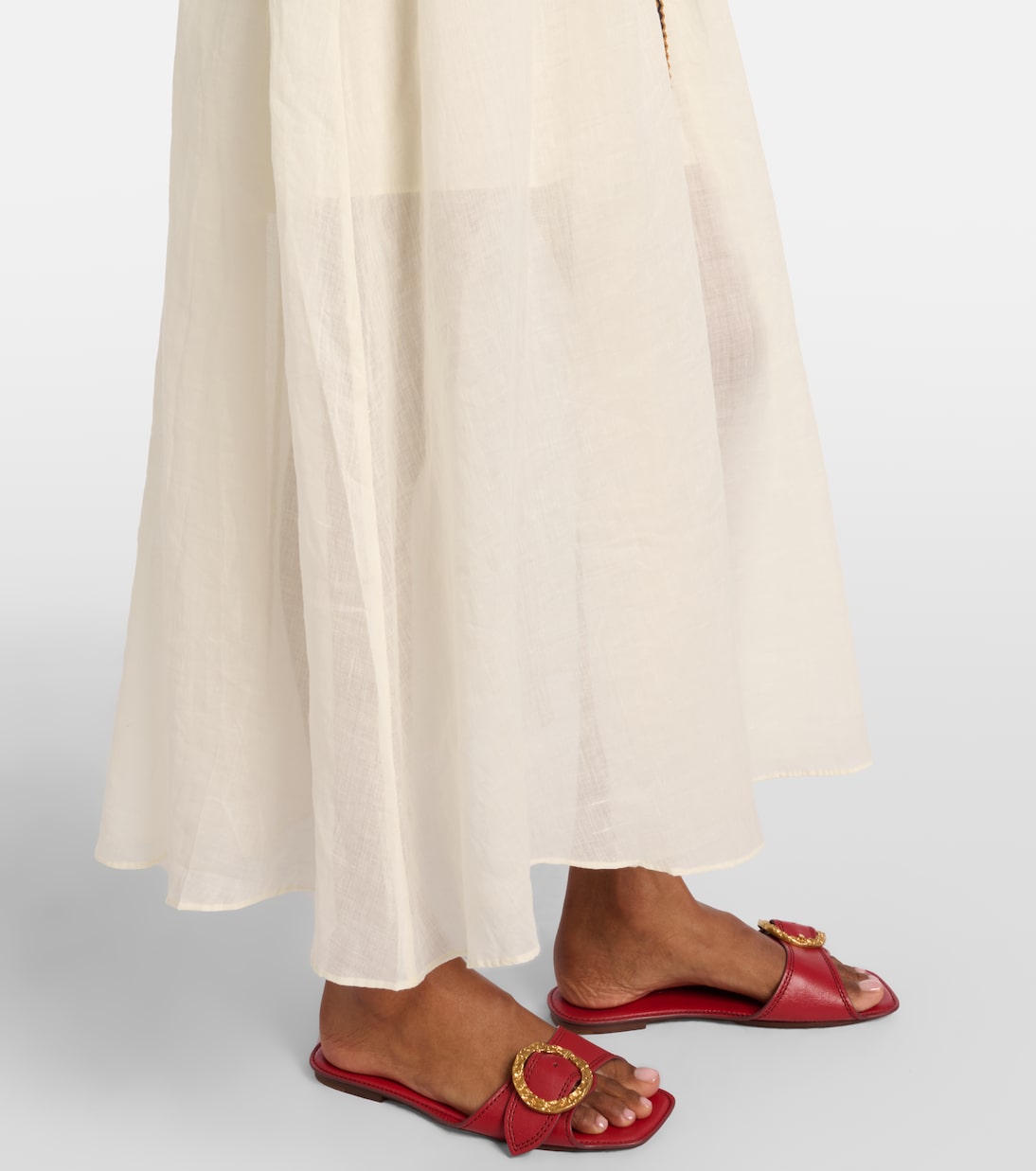 Aster刺绣苎麻纤维加长连衣裙 | Zimmermann