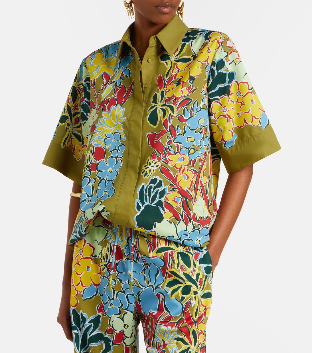 Solstice floral cotton-blend shirt | Alémais