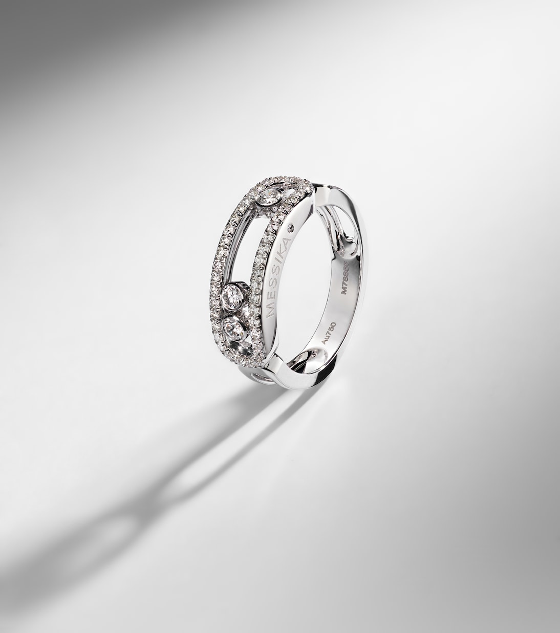 Anillo Move Classique de oro blanco de 18 ct con diamantes | Messika