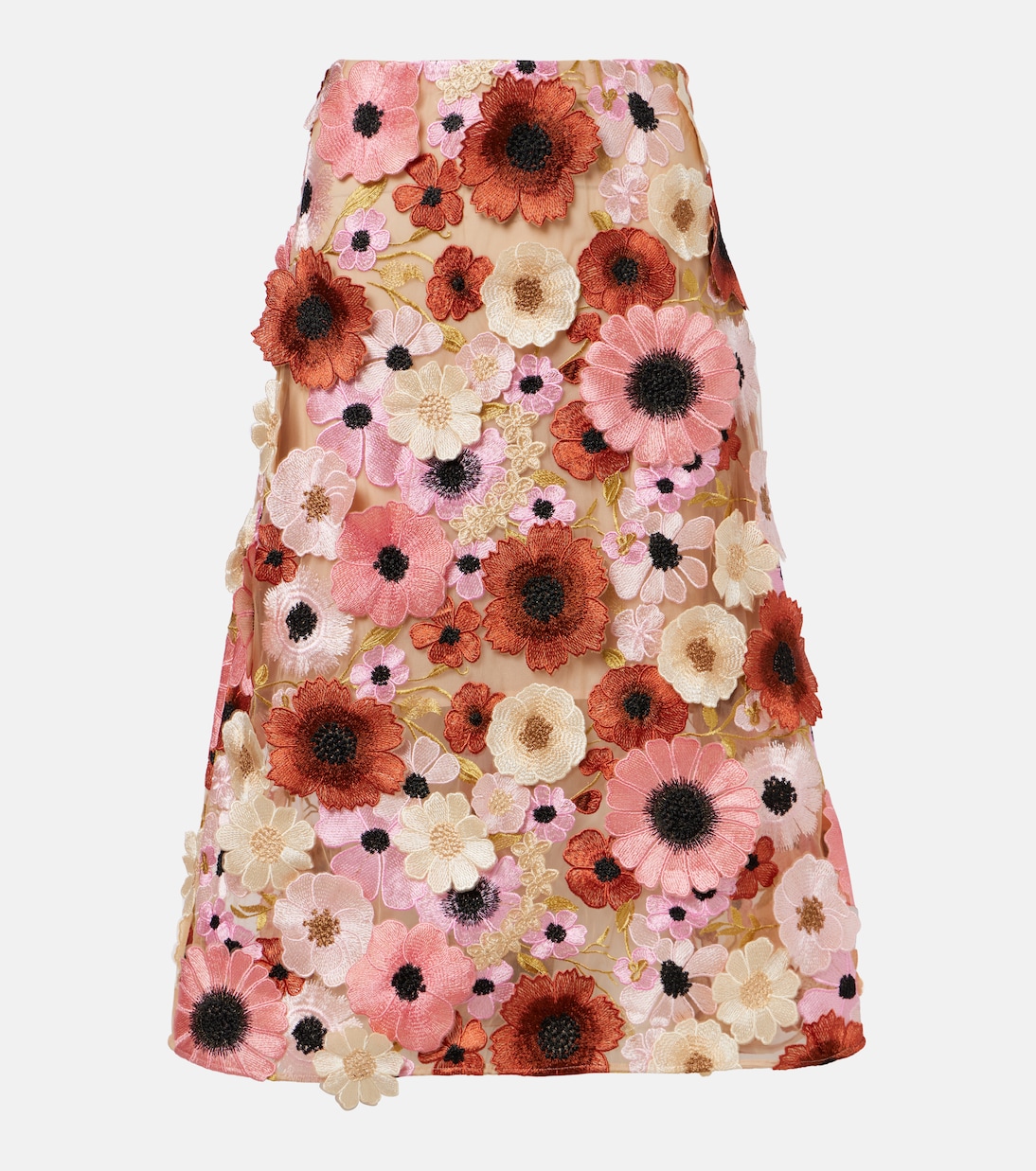 Blooming Meadow floral-appliqué midi skirt | Dorothee Schumacher