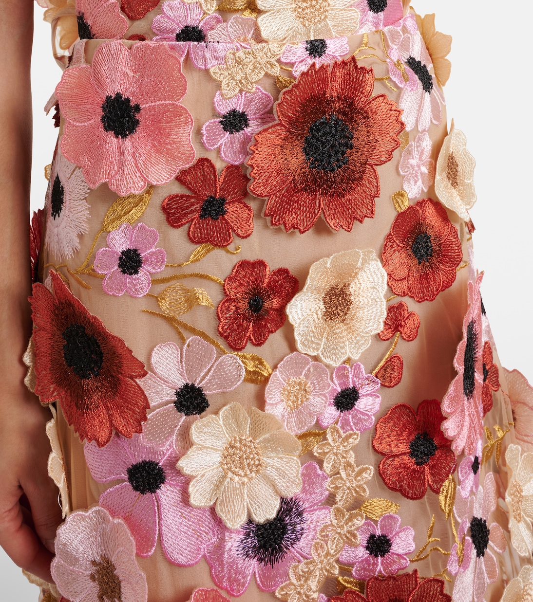 Blooming Meadow floral-appliqué midi skirt | Dorothee Schumacher