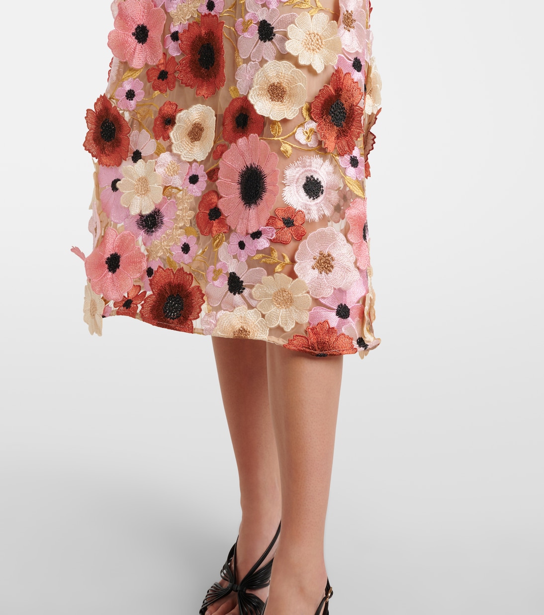 Blooming Meadow floral-appliqué midi skirt | Dorothee Schumacher