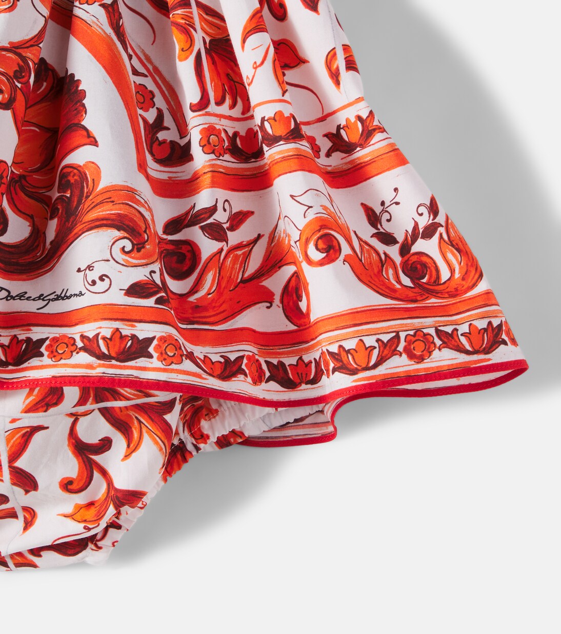 Printed cotton dress and bloomers set | Dolce&Gabbana Kids