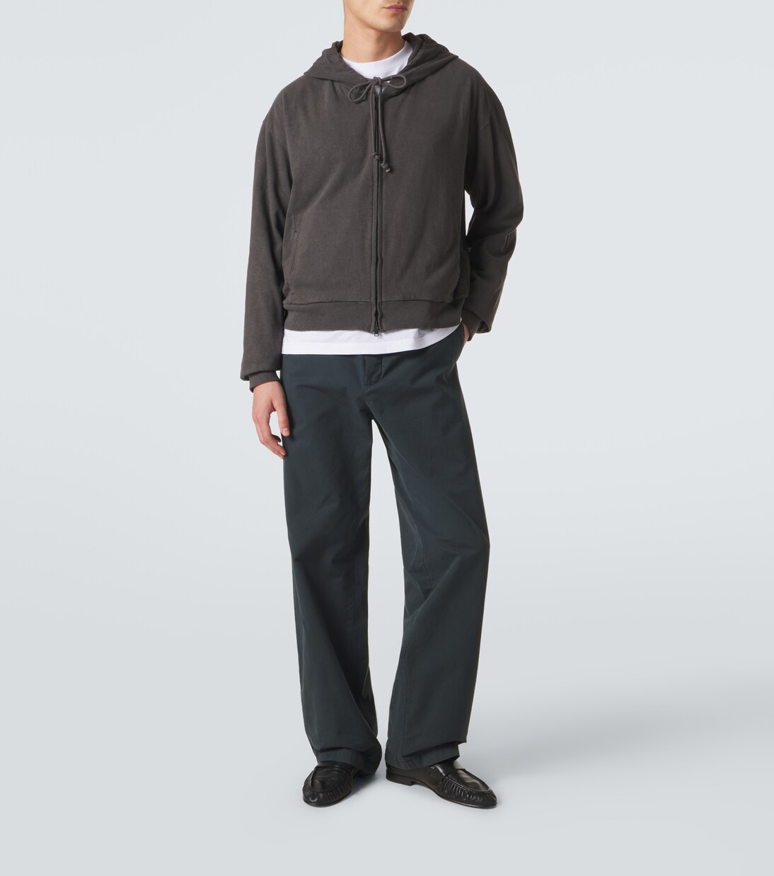 Mabon cotton jersey zip-up hoodie | The Row