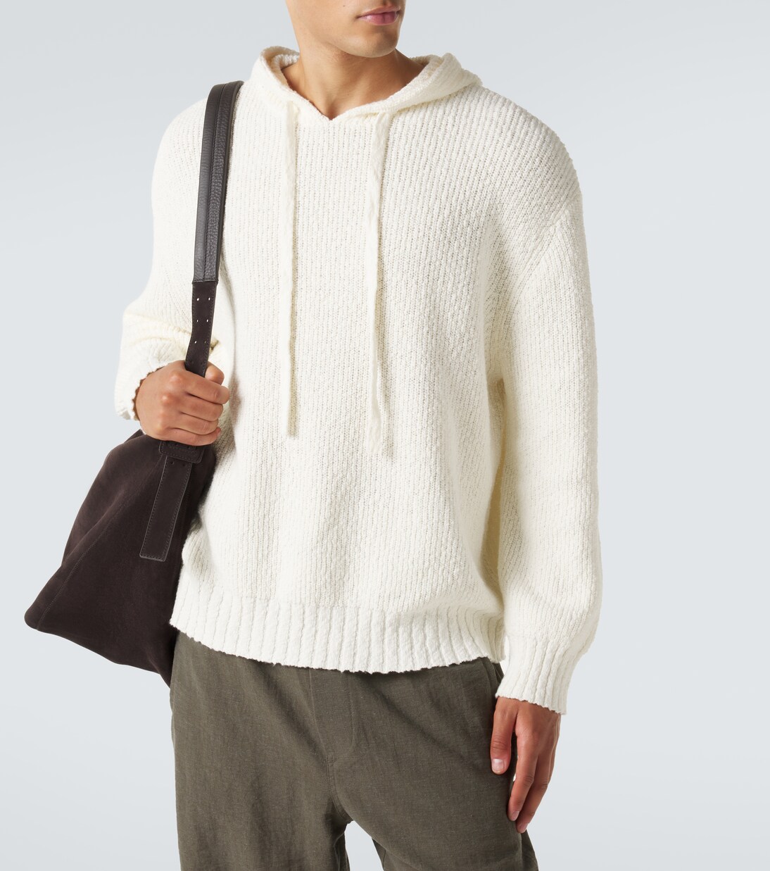 Knitted cotton hoodie | Commas