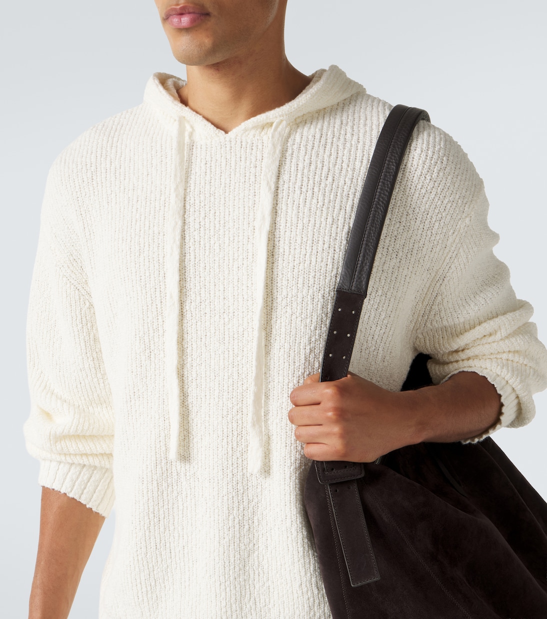 Knitted cotton hoodie | Commas