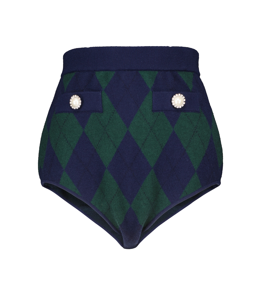 High-Rise Shorts aus Wolle | Alessandra Rich