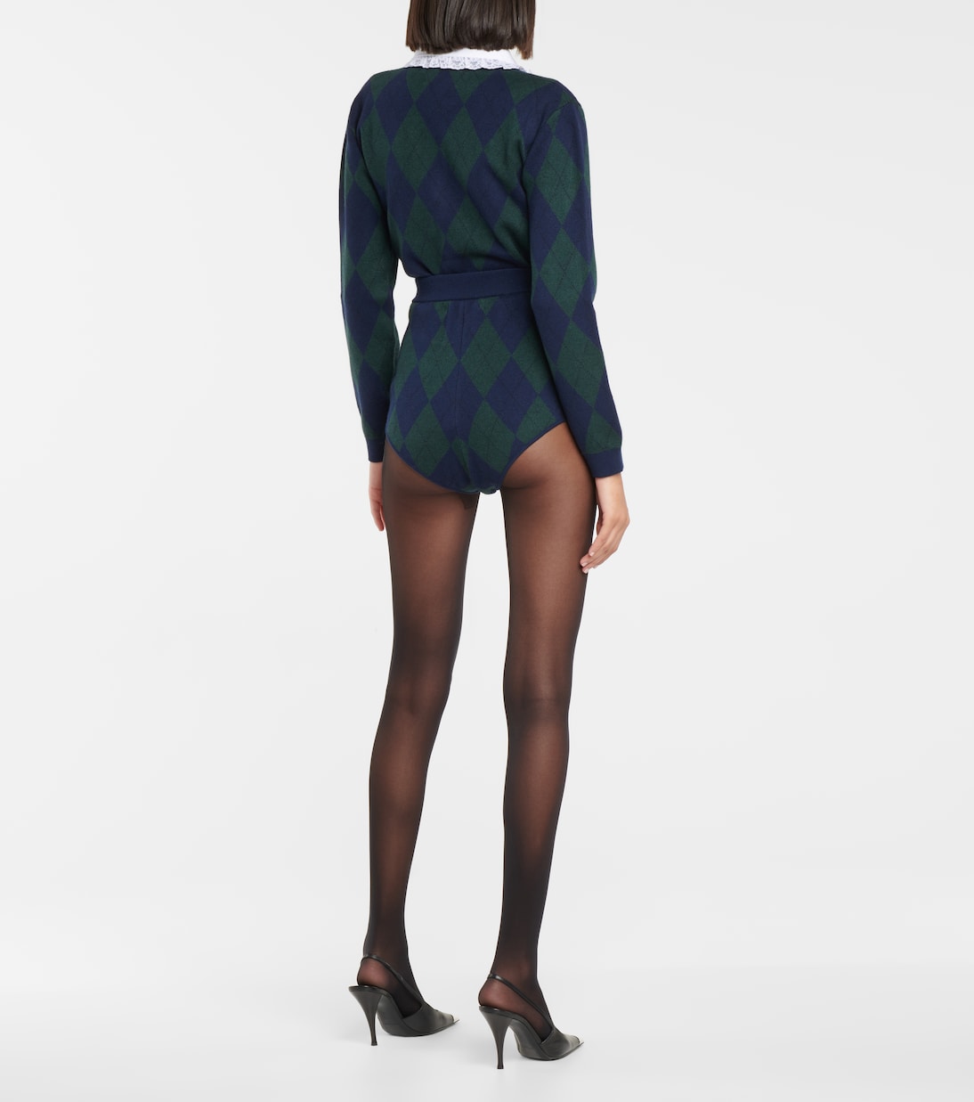 High-Rise Shorts aus Wolle | Alessandra Rich