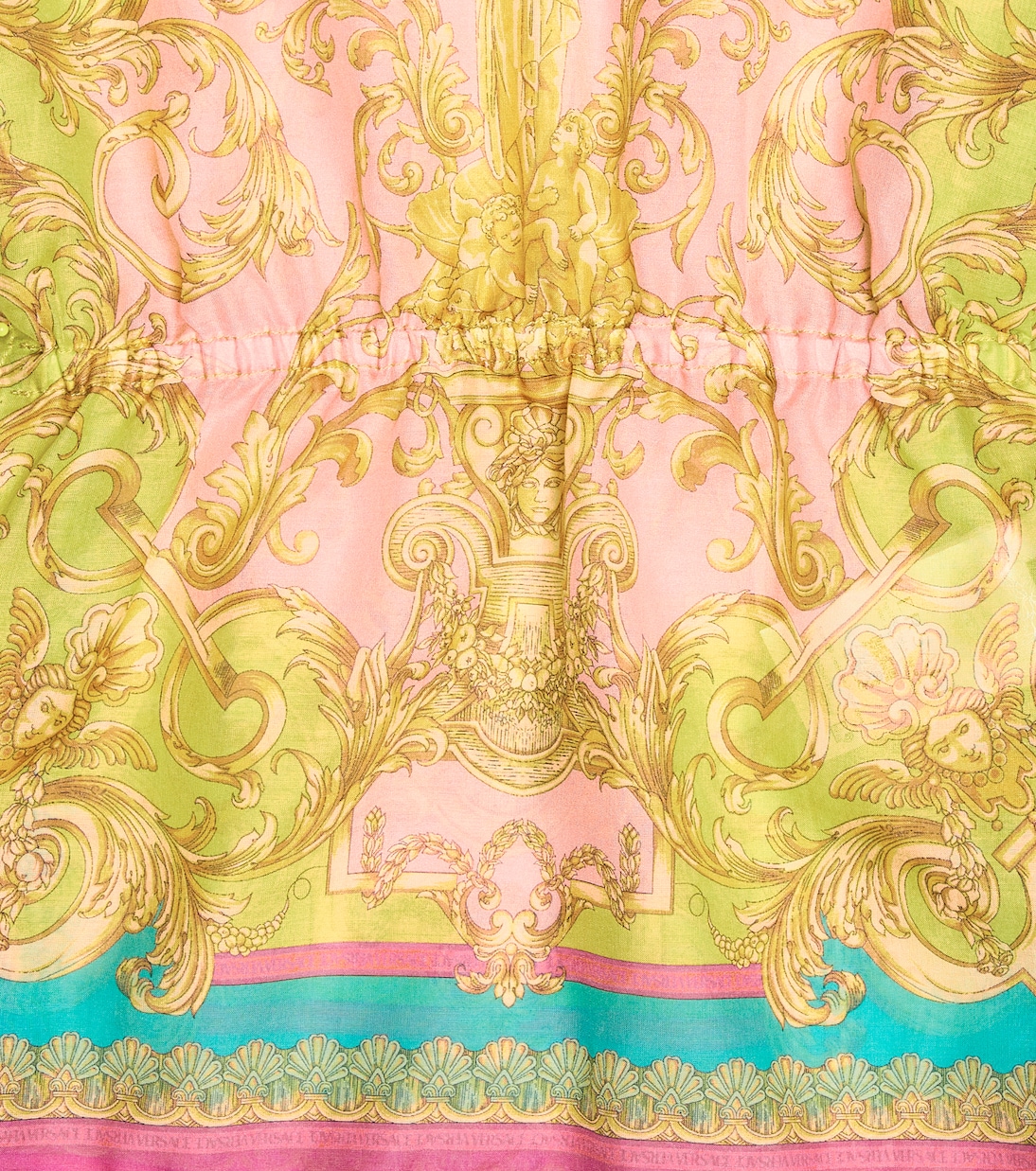 Cafetan Barocco Goddess en coton et soie | Versace Kids
