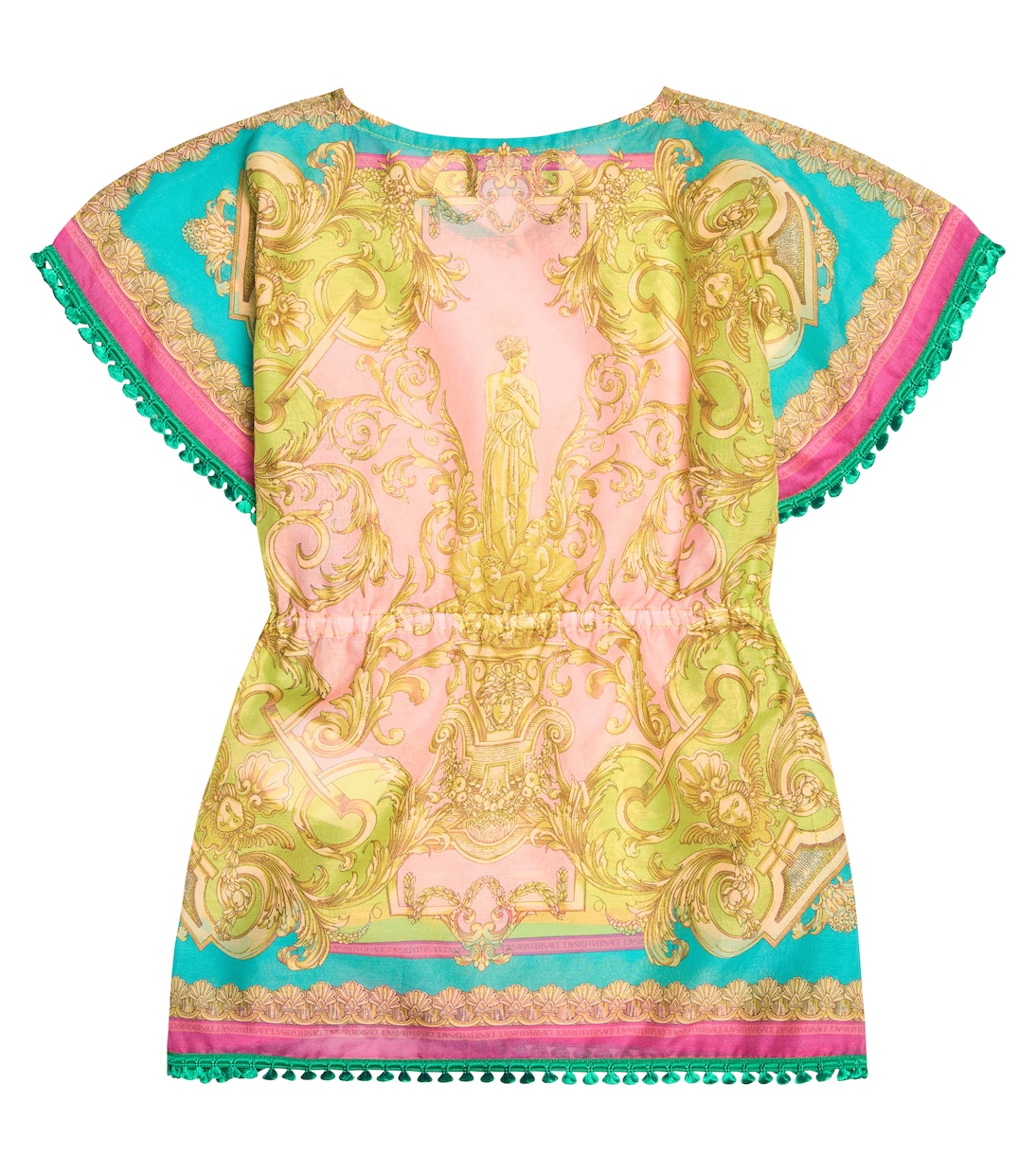 Cafetan Barocco Goddess en coton et soie | Versace Kids