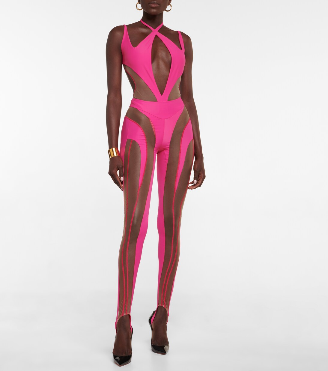Body aus Jersey und Mesh | Mugler