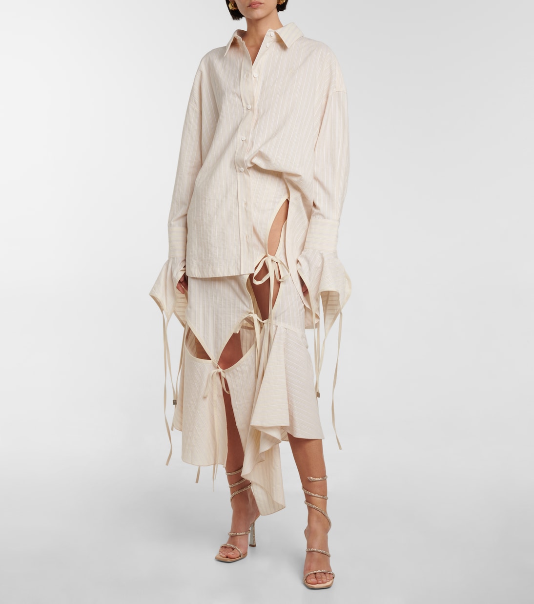 Verzierte Sandalen Cleo aus Satin | Rene Caovilla