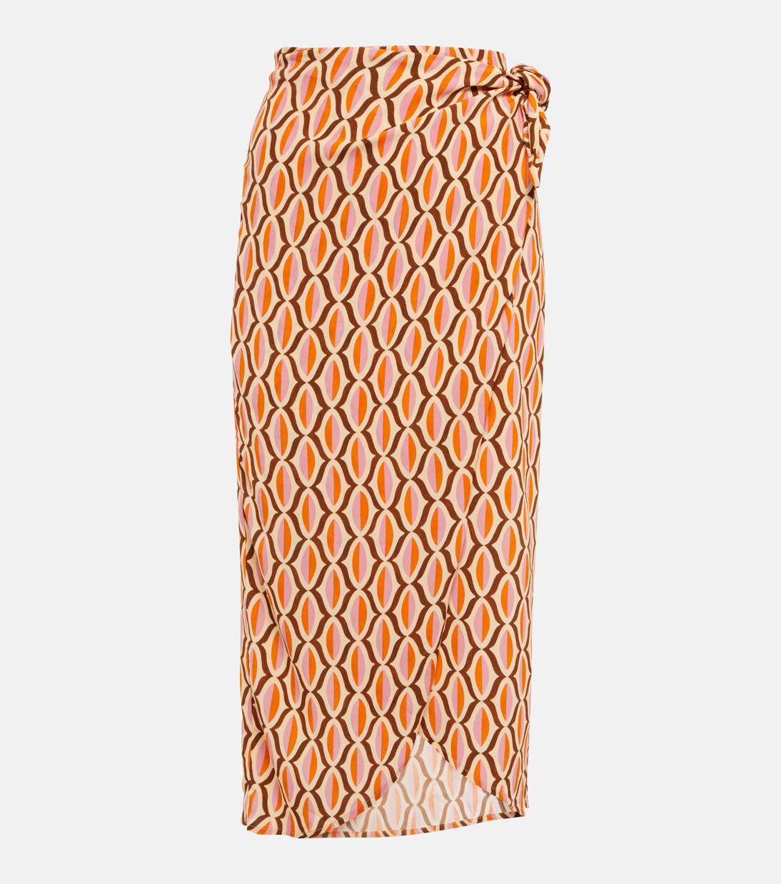 Alisha printed crêpe wrap skirt | Velvet