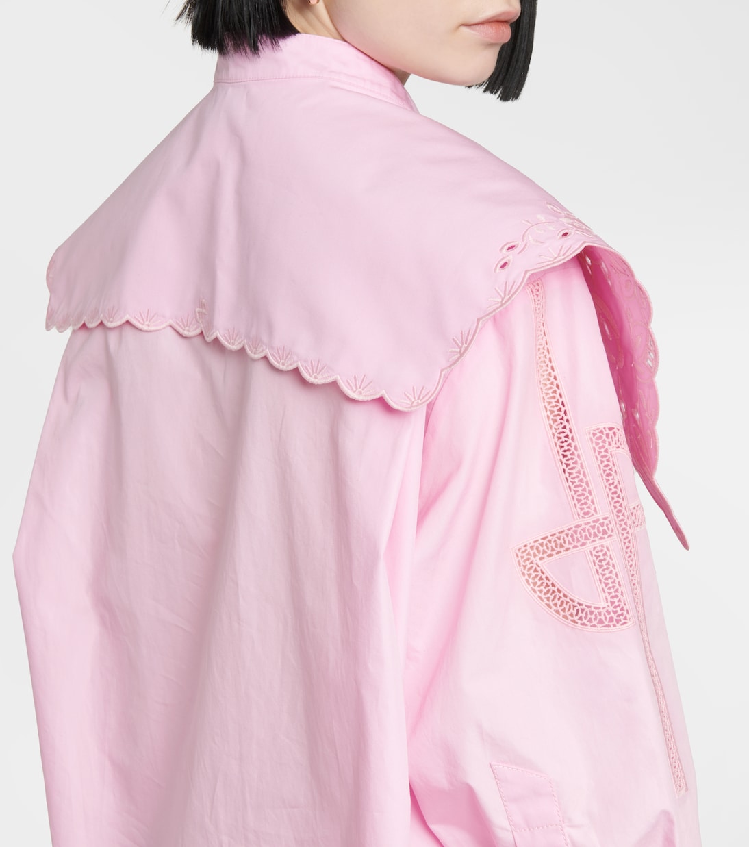 Cuello en popelín de algodón bordado | Patou