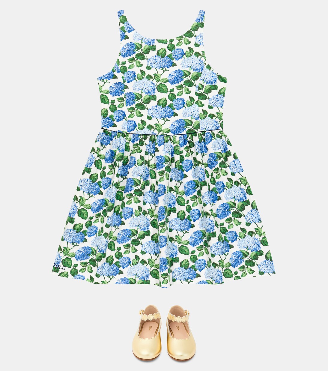 Floral cotton-blend piqué dress | Polo Ralph Lauren Kids