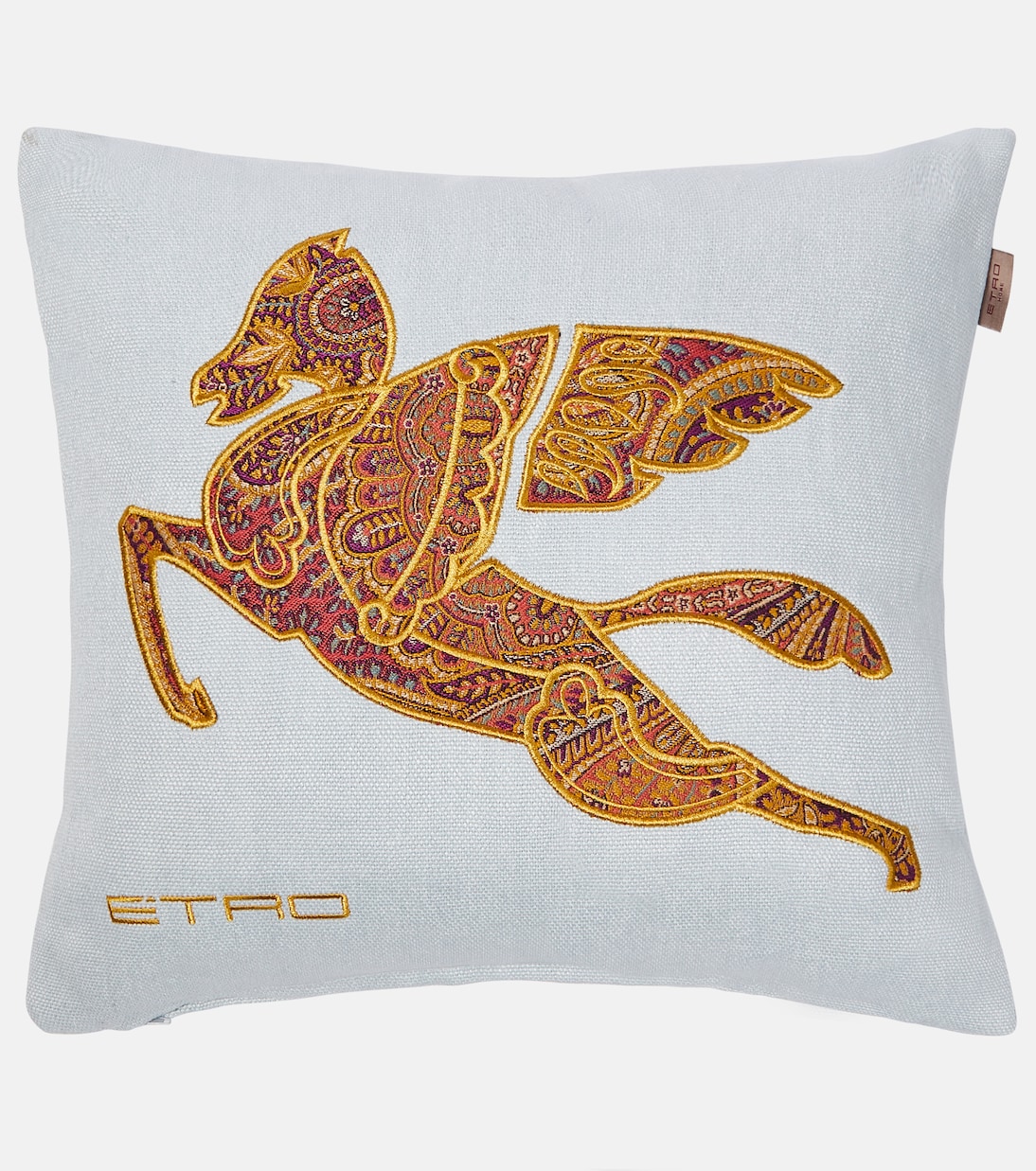 Pegaso embroidered linen cushion | Etro