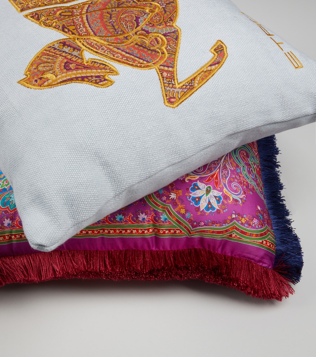 Pegaso embroidered linen cushion | Etro