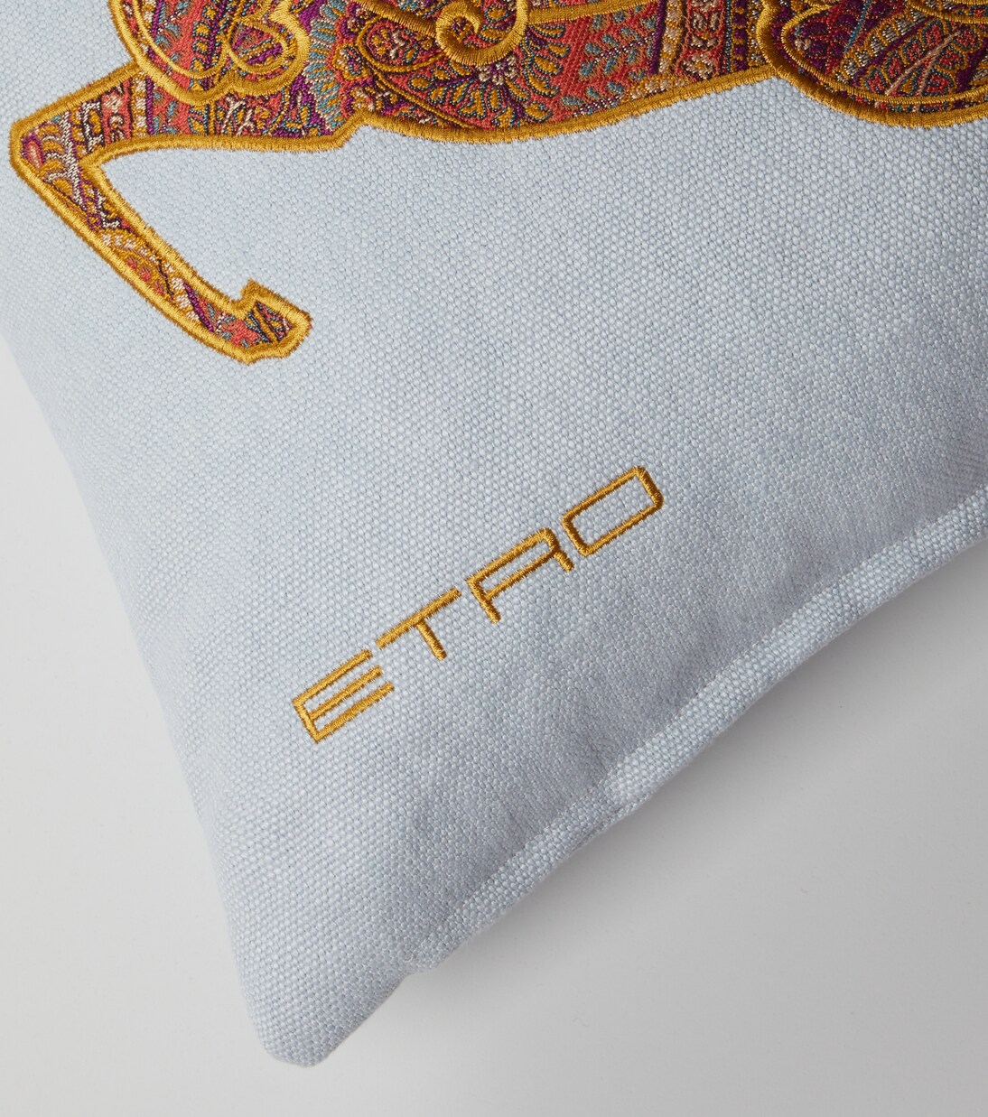 Pegaso embroidered linen cushion | Etro