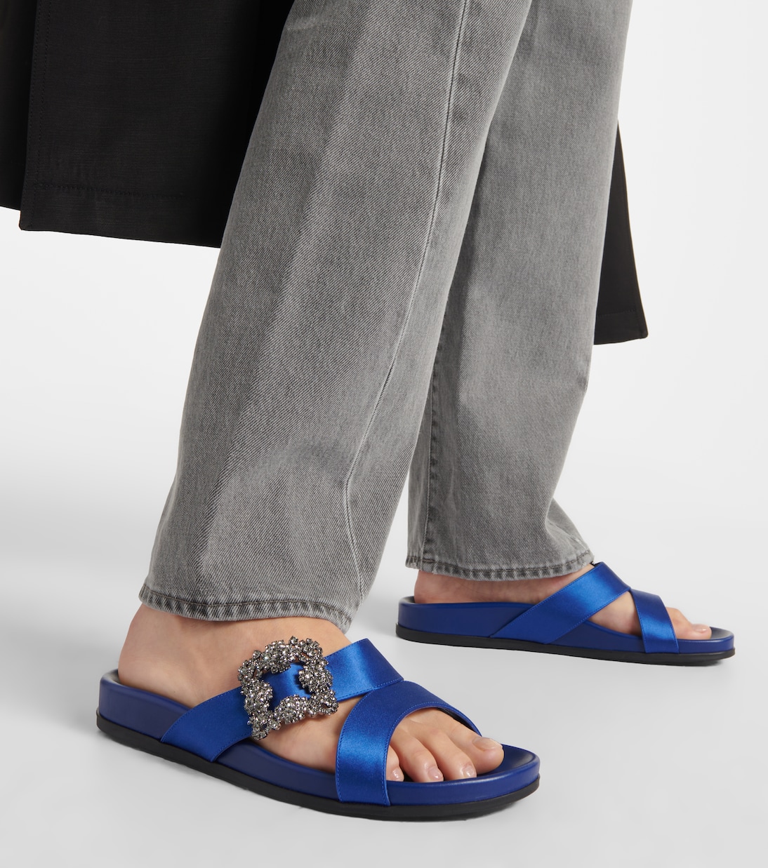 Chilanghi embellished satin sandals | Manolo Blahnik