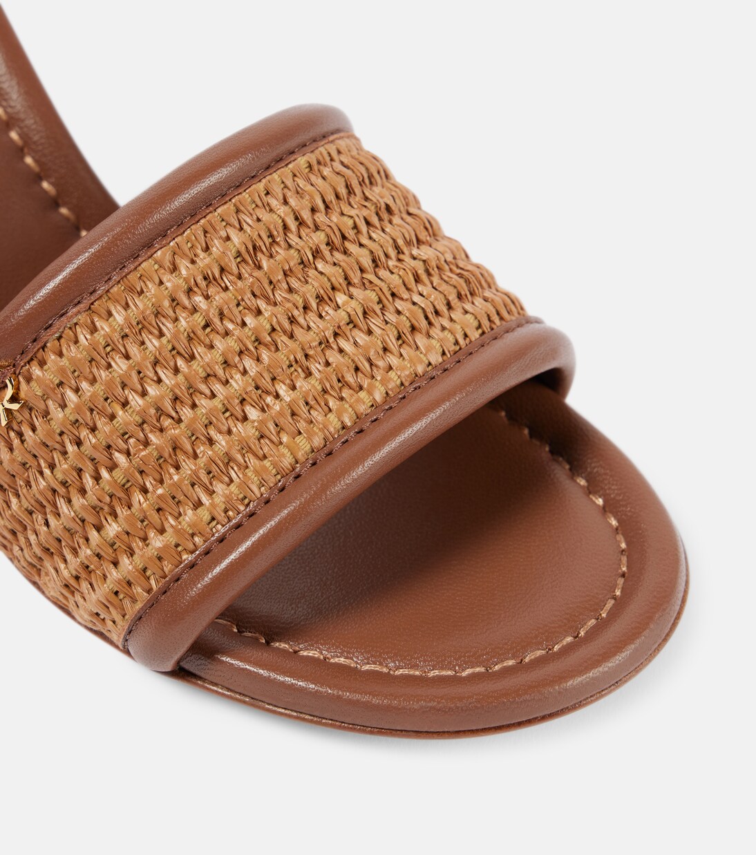 Marbella leather-trimmed raffia mules | Gianvito Rossi