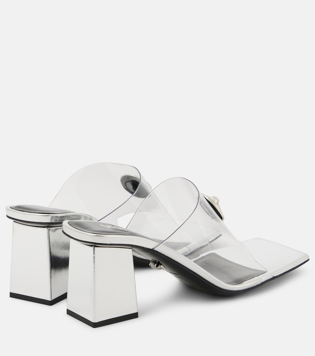 Pantoletten Medusa '95 mit Metallic-Leder | Versace