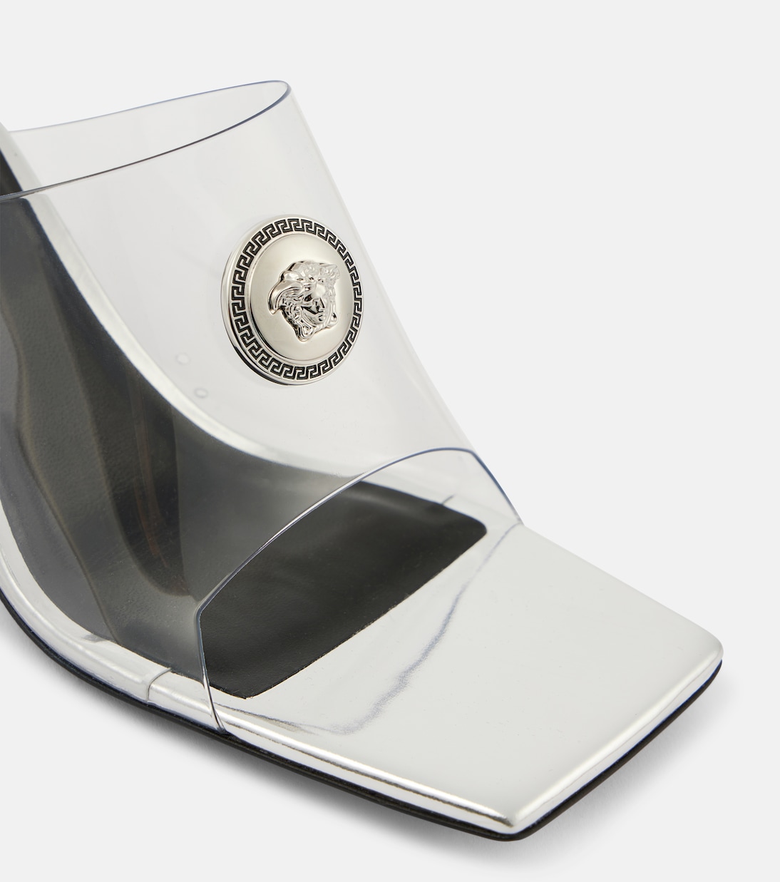 Pantoletten Medusa '95 mit Metallic-Leder | Versace