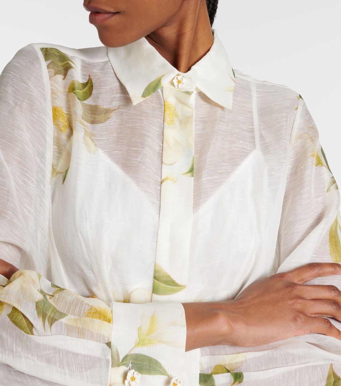 Robe chemise Harmony en lin et soie | Zimmermann