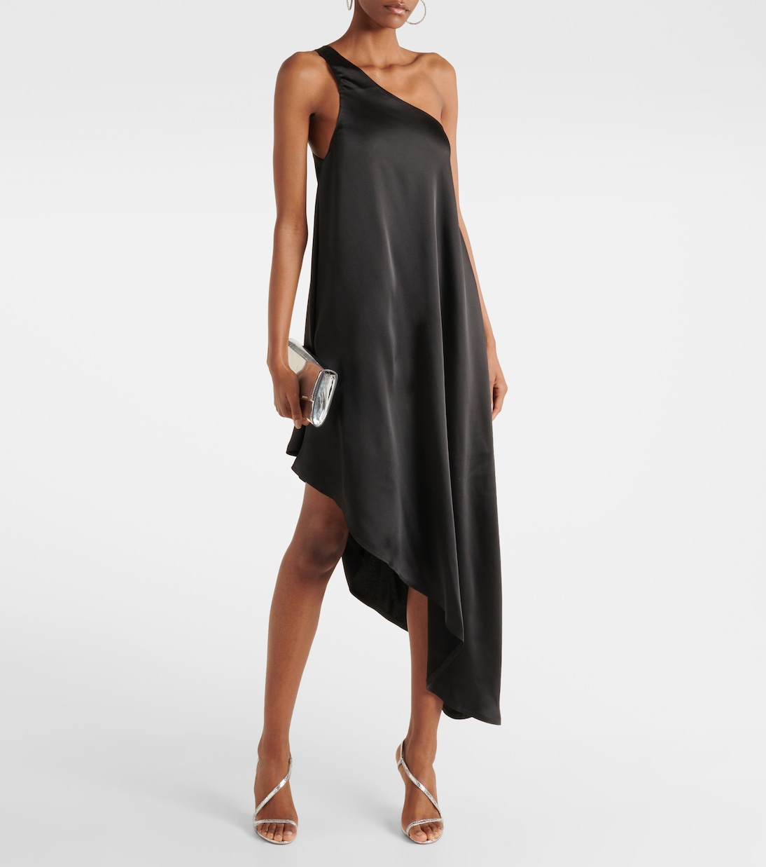 One-Shoulder-Midikleid aus Satin | Norma Kamali