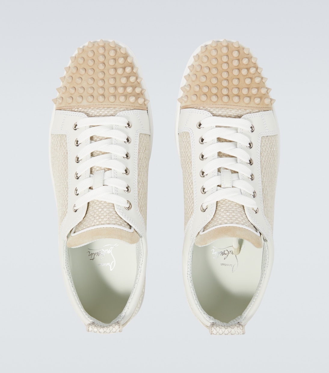 Baskets Louis Junior Spikes en toile | Christian Louboutin