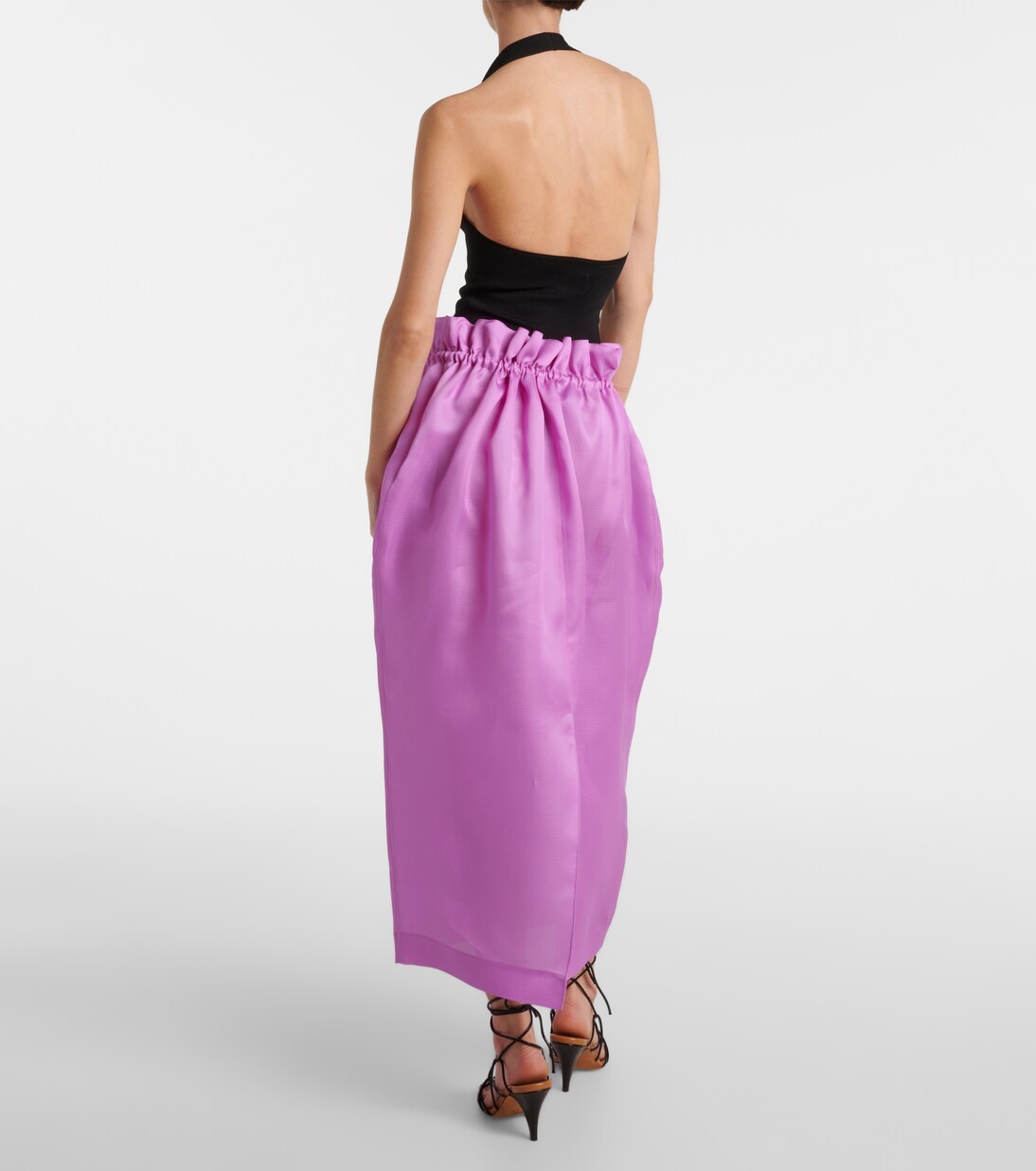 Ember silk gazar midi skirt | Khaite