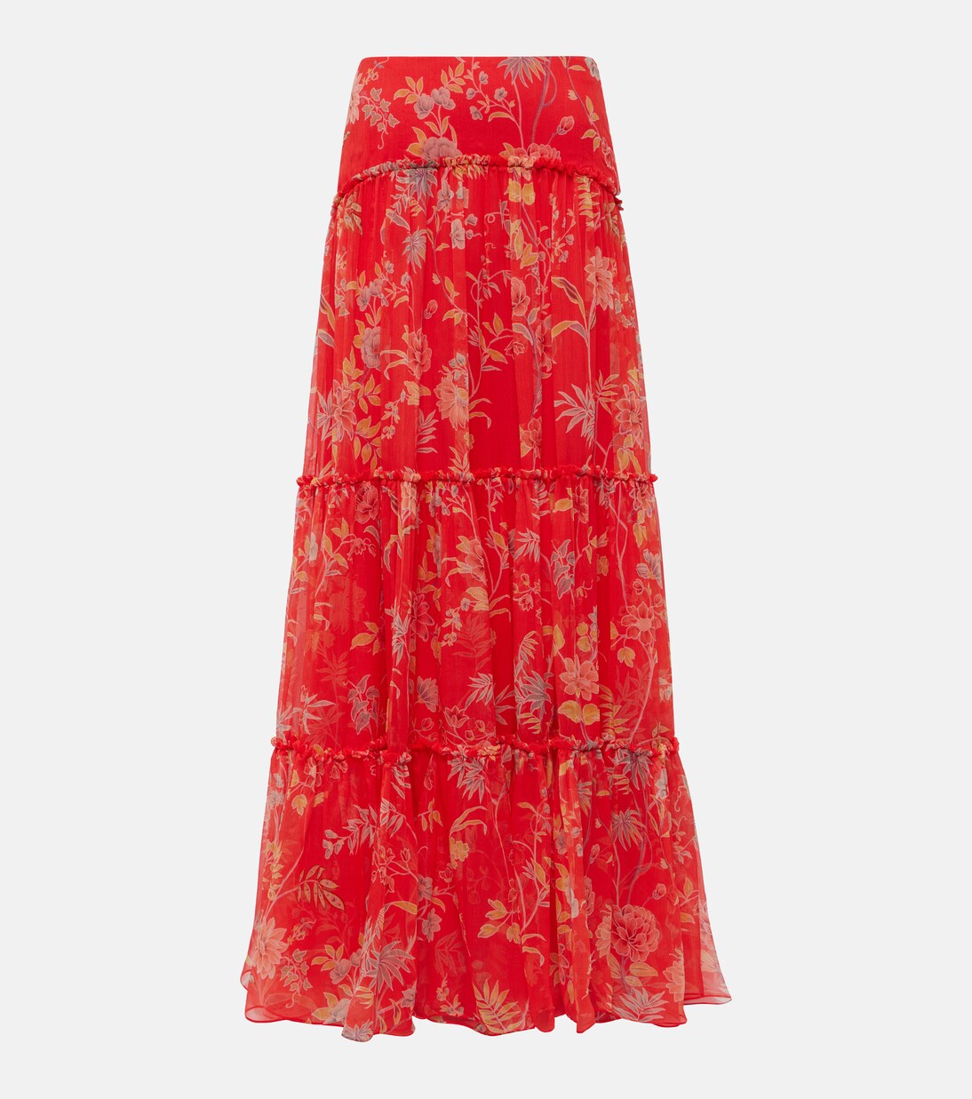 Floral tiered silk maxi skirt | Etro
