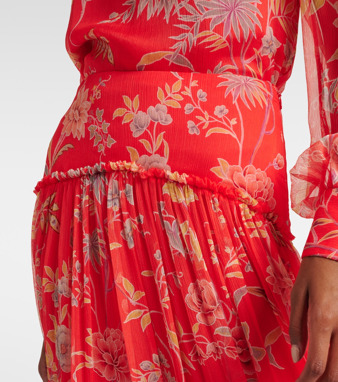 Floral tiered silk maxi skirt | Etro