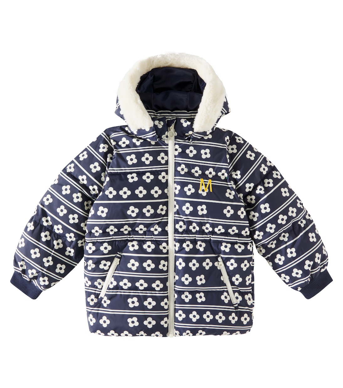 Wattierte Jacke Flowers mit Faux Fur | Mini Rodini