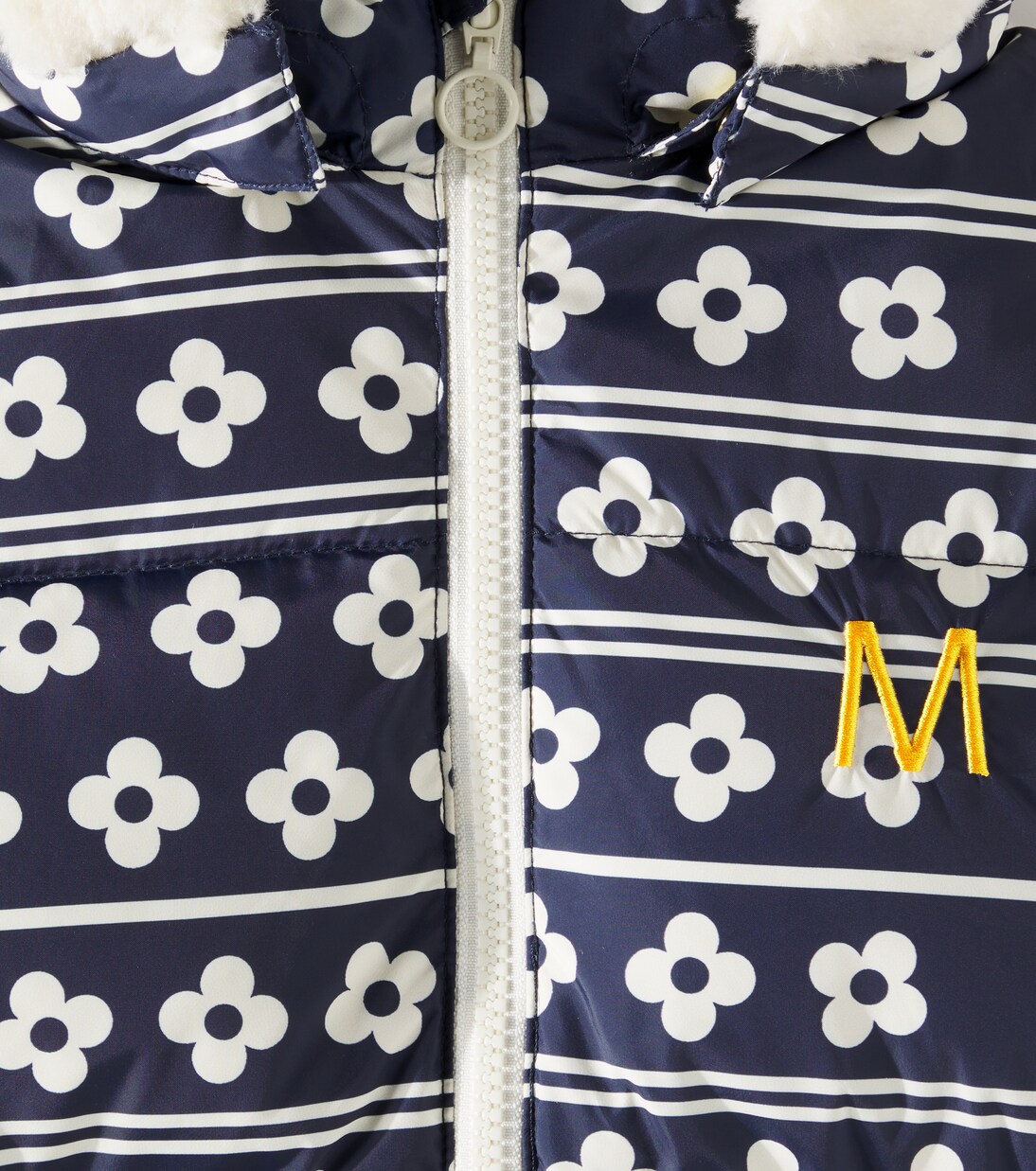 Wattierte Jacke Flowers mit Faux Fur | Mini Rodini