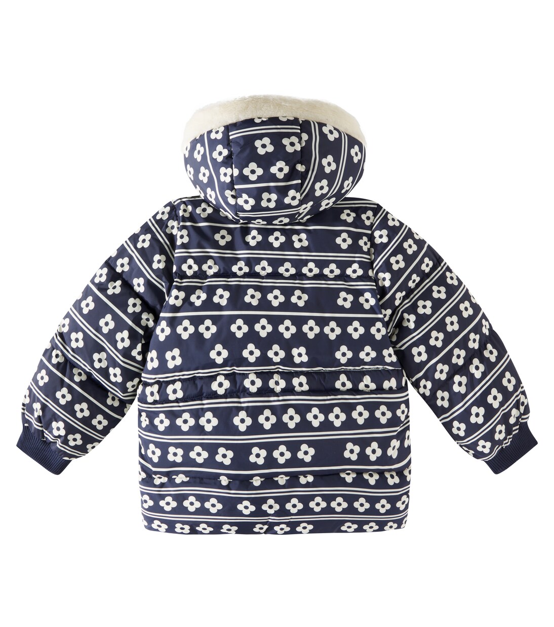 Wattierte Jacke Flowers mit Faux Fur | Mini Rodini