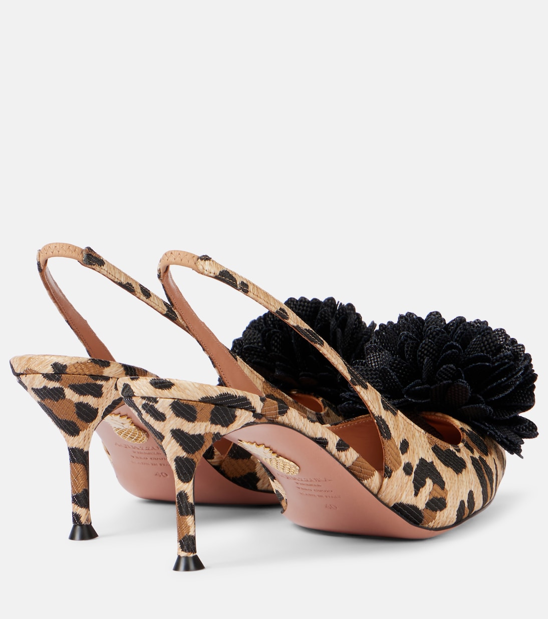Couturier 65 raffia slingback pumps | Aquazzura