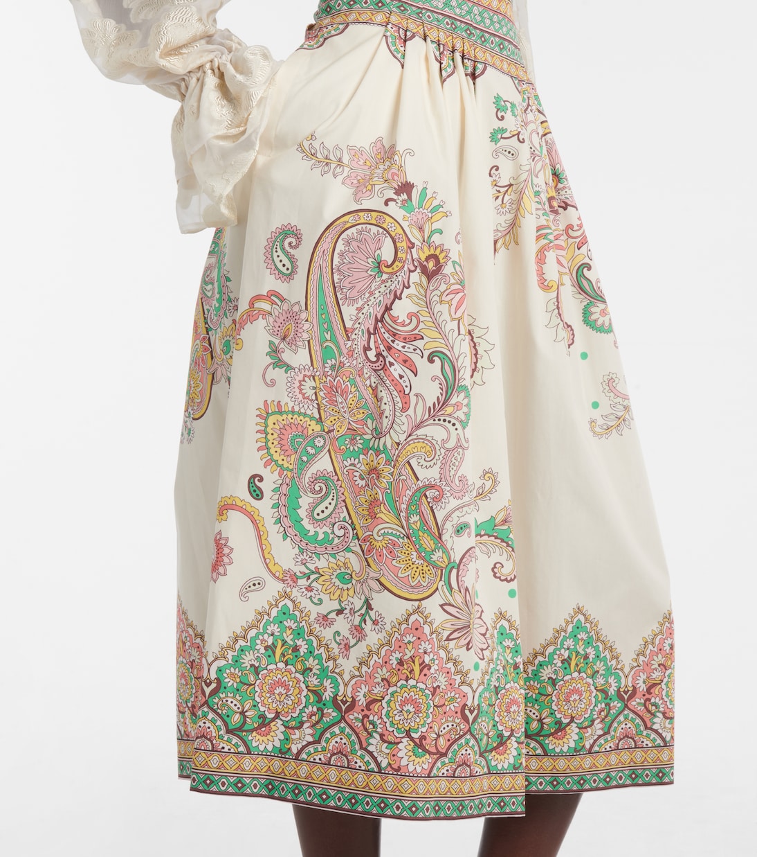 Falda midi de popelín de algodón | Etro