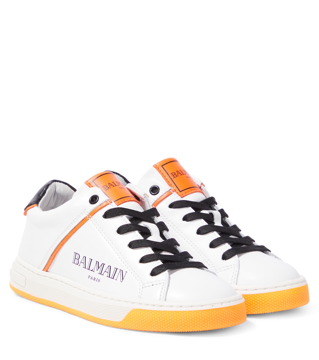 Logo leather sneakers | Balmain Kids