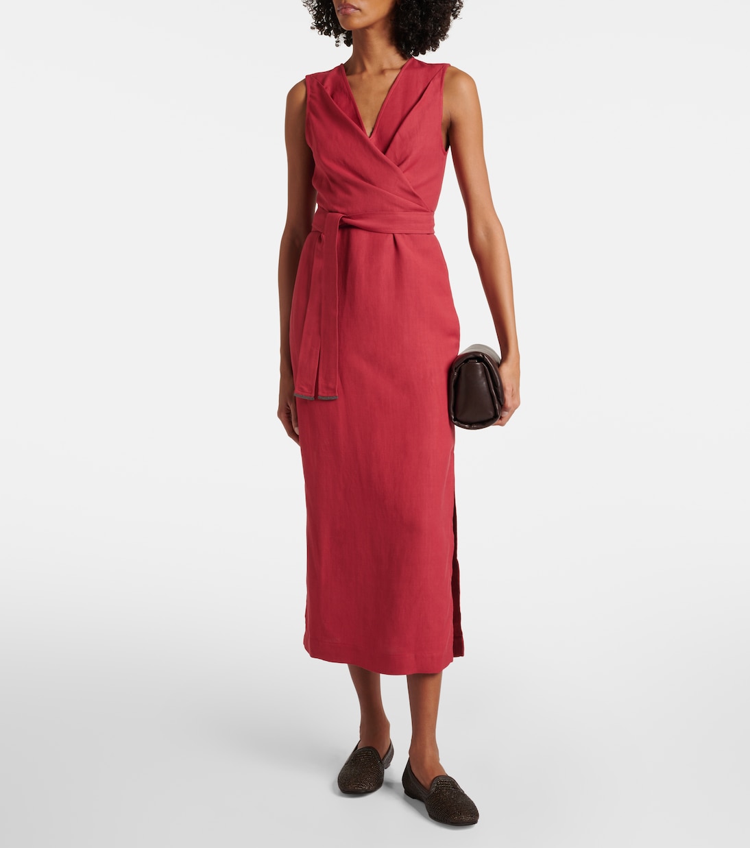 Gathered midi dress | Brunello Cucinelli