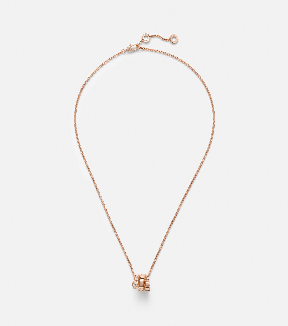 Serpenti Viper 18kt rose gold pendant necklace with diamonds | Bvlgari
