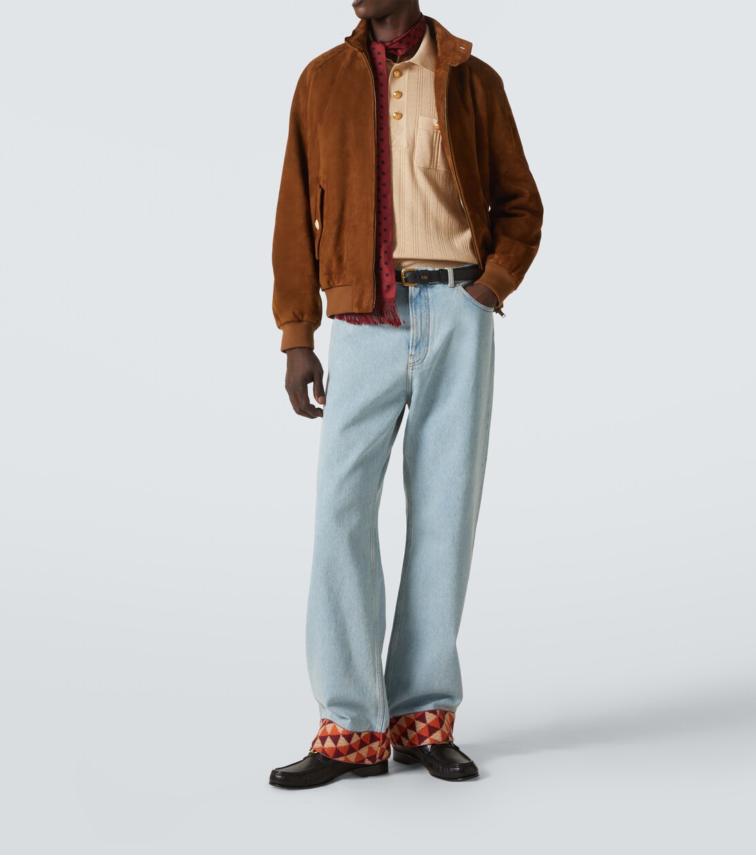 Ribbed-knit cotton polo sweater | Valentino