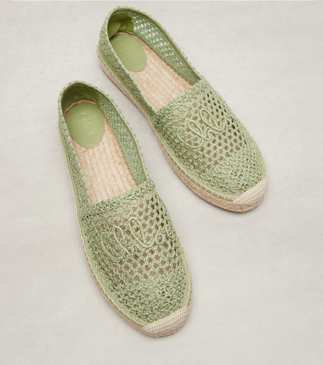 Isla leather-trimmed crochet espadrilles | Chloé