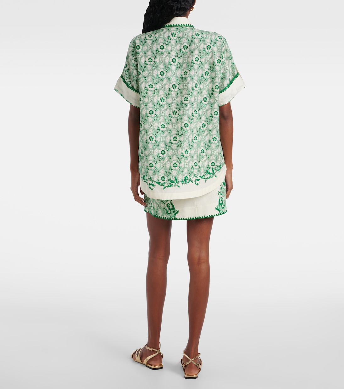 Hemd Olive aus Baumwolle und Seide | Alémais