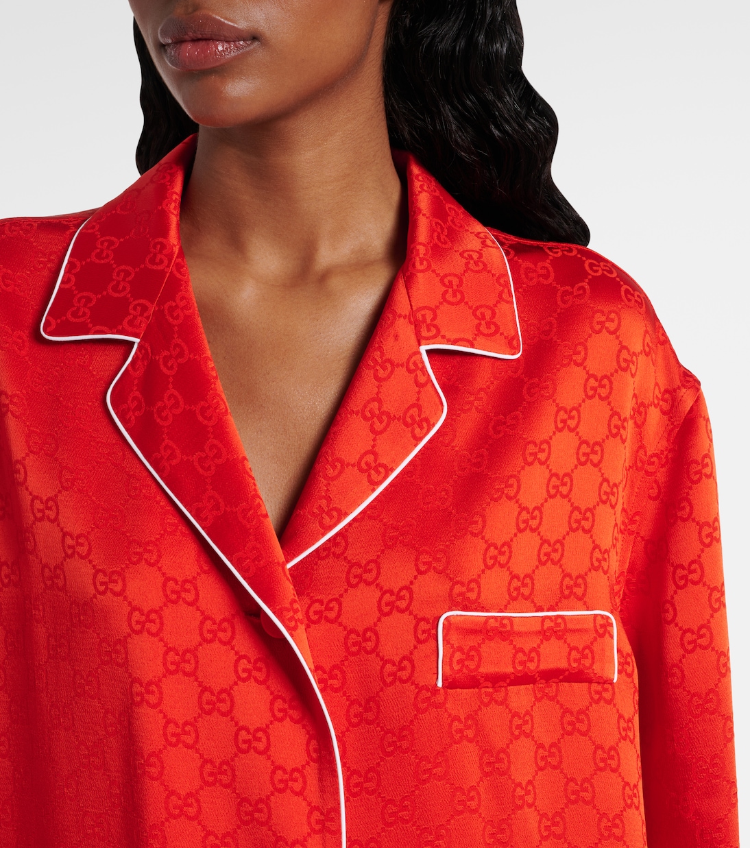 Camicia in raso GG | Gucci