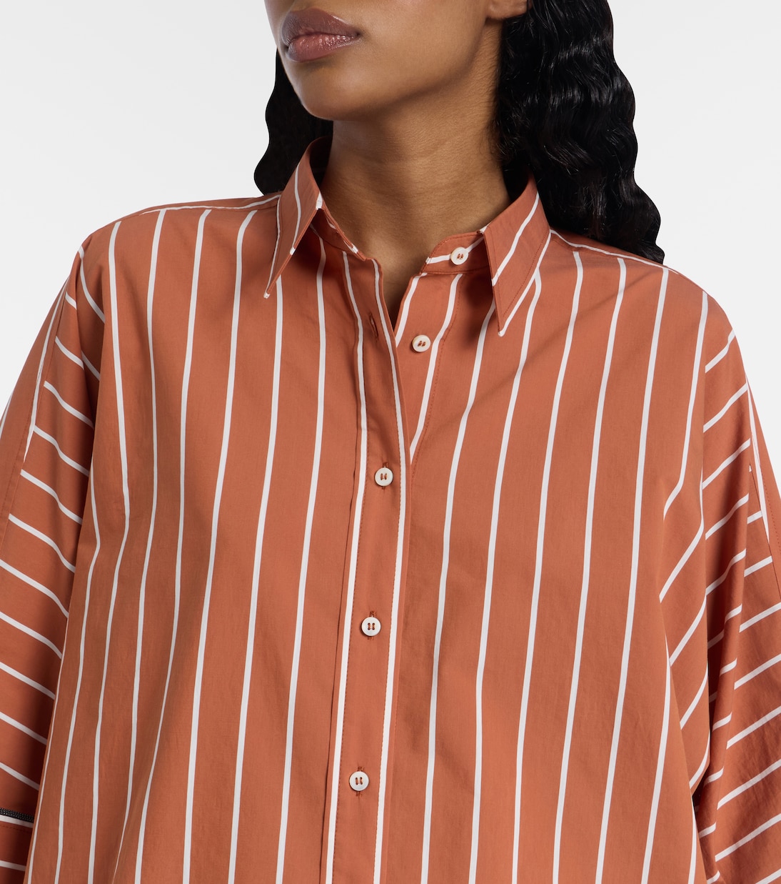 Chemise rayée en coton mélangé | Brunello Cucinelli