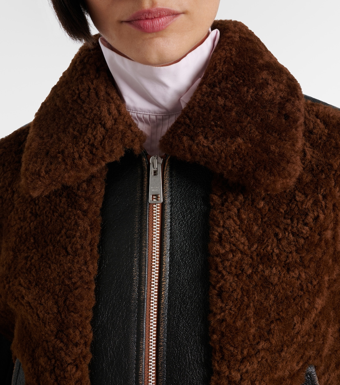 Veste en cuir et shearling | Prada