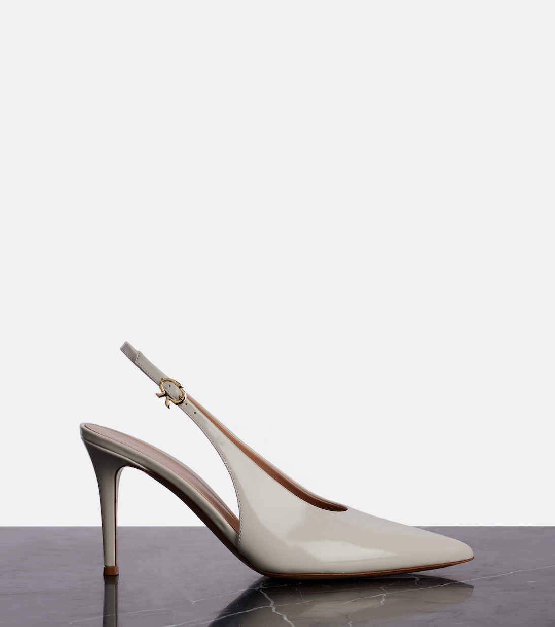 Robbie 85 patent leather slingback pumps | Gianvito Rossi