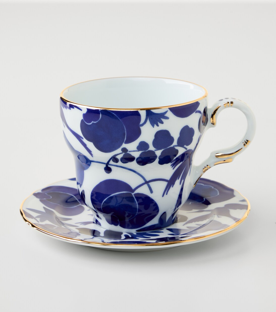 Mama Wildbird Blu porcelain teacup and saucer set | La DoubleJ